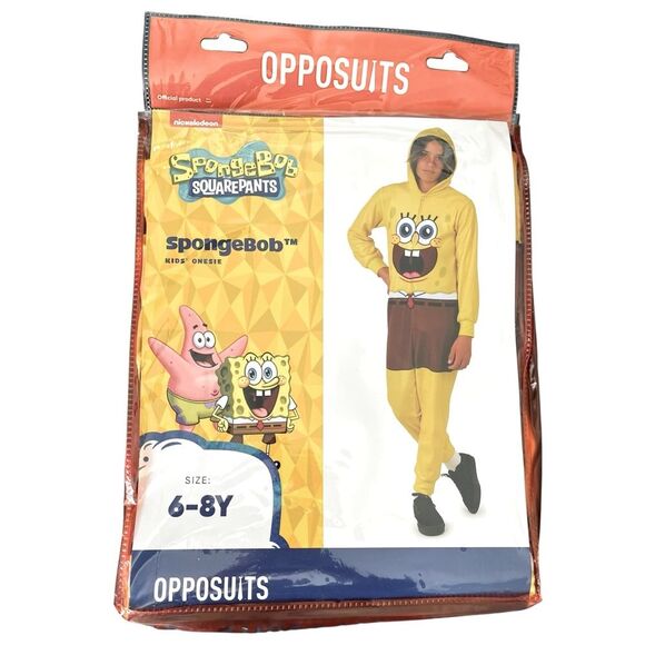 OppoSuits Other - OppoSuits SpongeBob Onesie Kids 6-8 Costume Pajama Nickelodeon Halloween